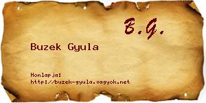 Buzek Gyula névjegykártya